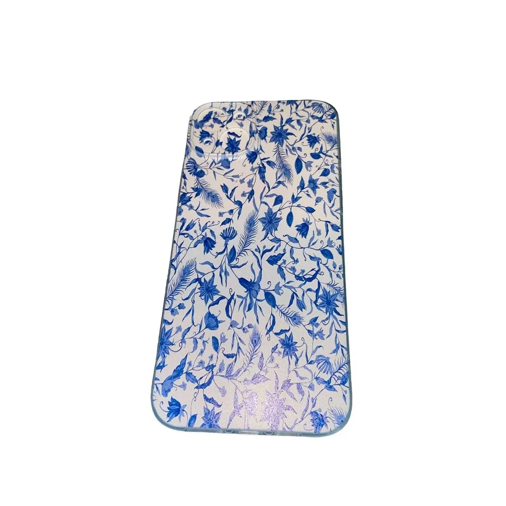 Iphone 14 plus , Festas floral blue watercolor case